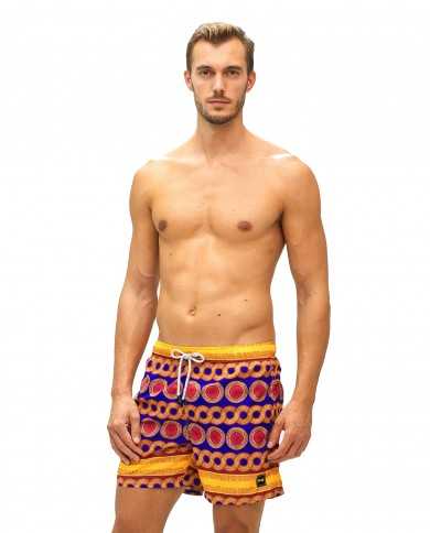 bermuda lungo mare da uomo con fantasia africa sul tessuto | FK bermuda lungo mare da uomo con fantasia africa sul tessuto | FK