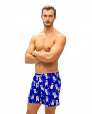 boxer corto mare giallo da uomo con fantasia bulldog all-over | FK