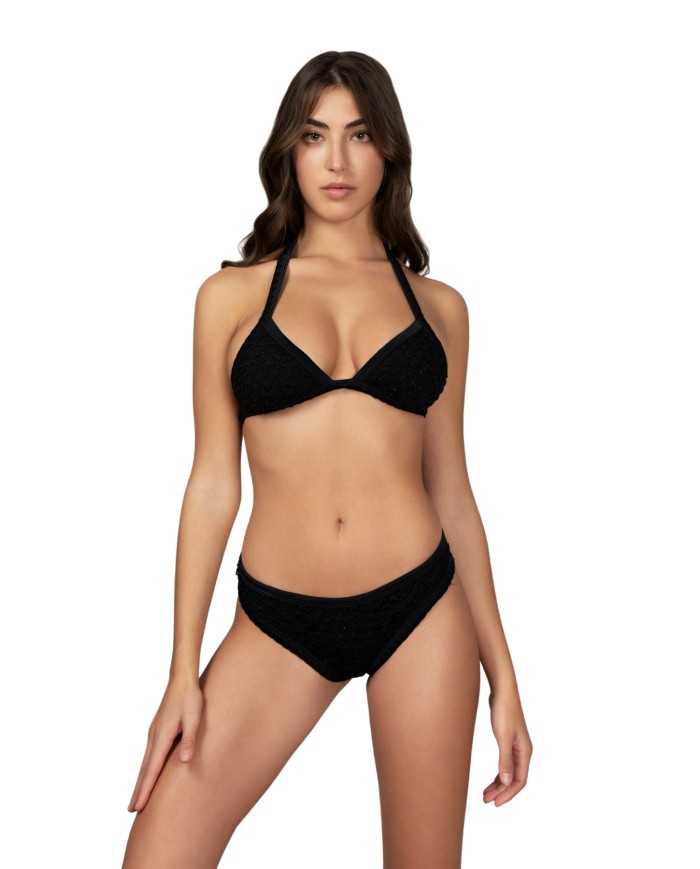 bikini a triangolo e slip neri da donna cn lavorazione lurex | ME FUI bikini a triangolo e slip neri da donna cn lavorazione lurex | ME FUI