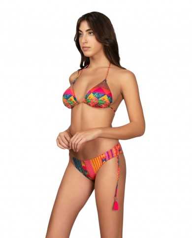 bikini a triangolo e slip regolabile da donna con fantasia | ME FUI