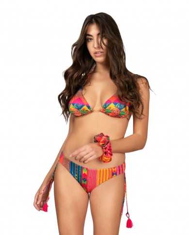 bikini a triangolo e slip regolabile da donna con fantasia | ME FUI