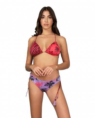 bikini a triangolo e slip da donna con lacci sounding e fantasia | FK