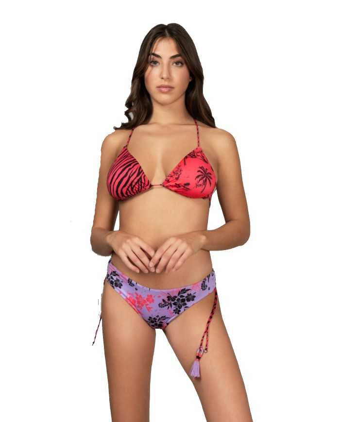 bikini a triangolo e slip da donna con lacci sounding e fantasia | FK bikini a triangolo e slip da donna con lacci sounding e fantasia | FK