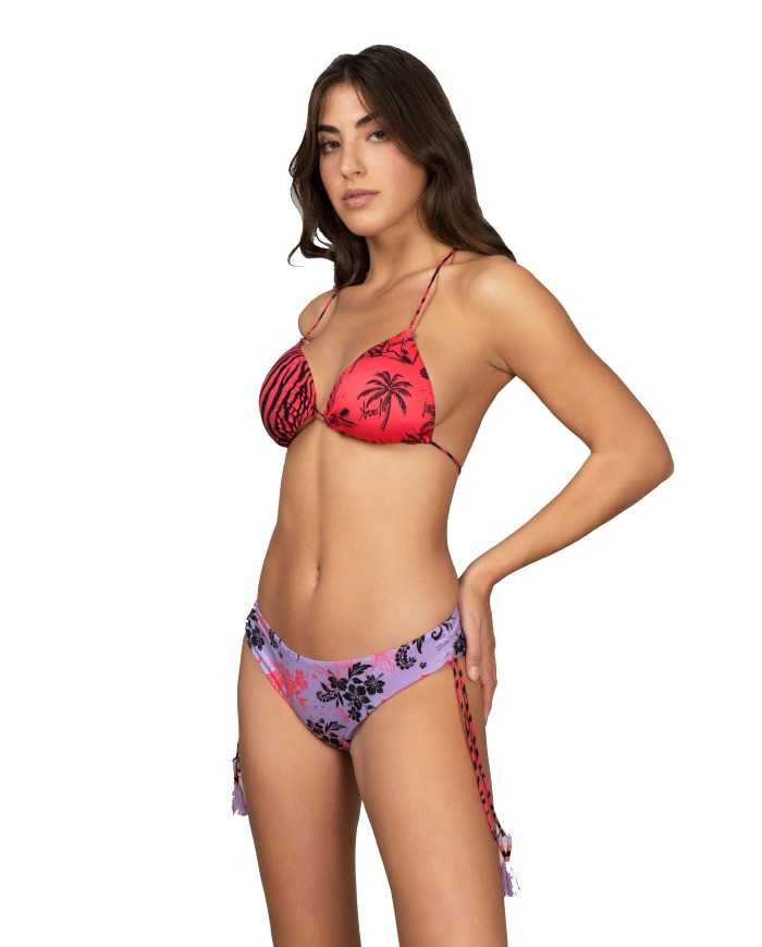 bikini a triangolo e slip da donna con lacci sounding e fantasia | FK bikini a triangolo e slip da donna con lacci sounding e fantasia | FK