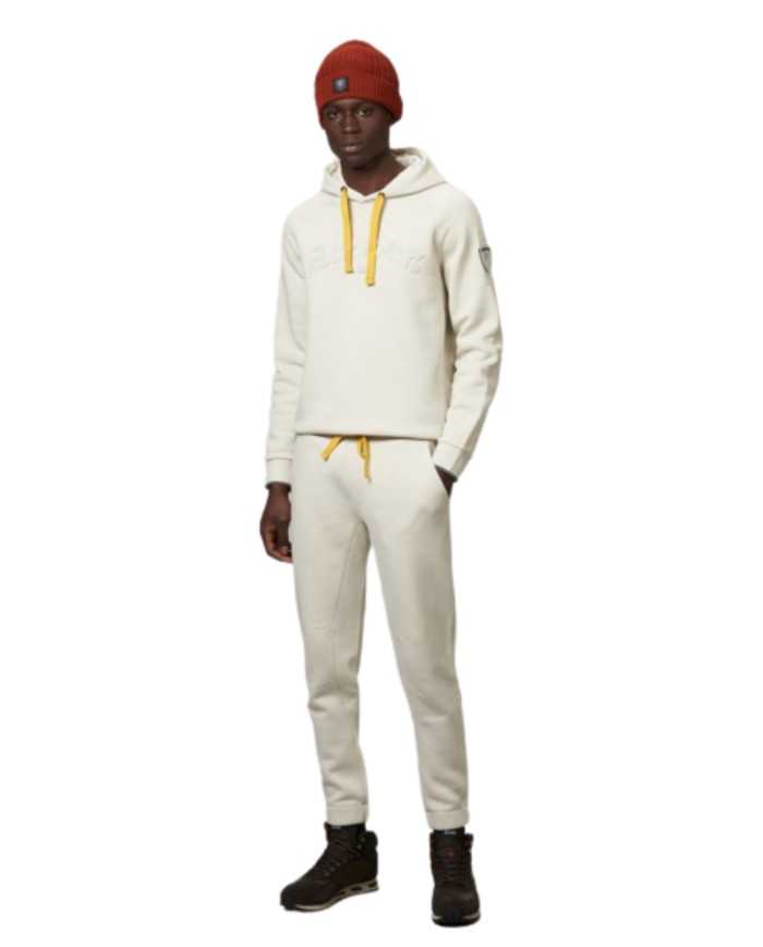 pantaloni calce da uomo con scudo logato ricamato in tono | BLAUER