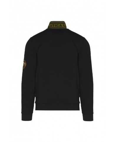 felpa jet black da uomo con patch sul braccio | AERONAUTICA MILITARE