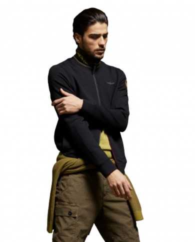 felpa jet black da uomo con patch sul braccio | AERONAUTICA MILITARE