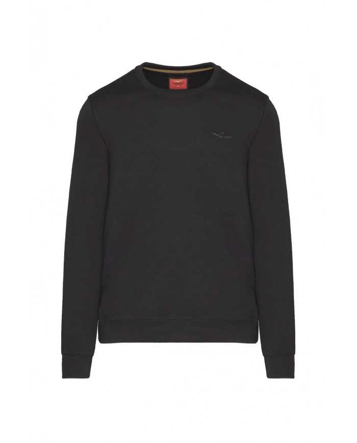 felpa jet black da uomo con ricamo aquila | AERONAUTICA MILITARE felpa jet black da uomo con ricamo aquila | AERONAUTICA MILITARE