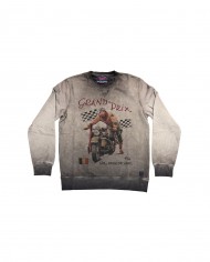 felpa piombo da uomo con stampa gran prix davanti | BOB felpa piombo da uomo con stampa gran prix davanti | BOB