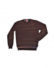 maglione cacao da uomo con dettagli ricamati sul capo | BOB maglione cacao da uomo con dettagli ricamati sul capo | BOB