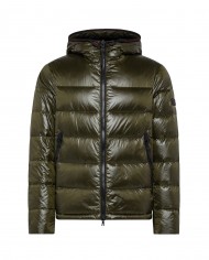 piumino verde fogliame da uomo con logo patch | PEUTEREY piumino verde fogliame da uomo con logo patch | PEUTEREY