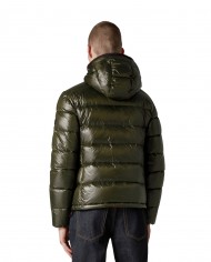 piumino verde fogliame da uomo con logo patch | PEUTEREY piumino verde fogliame da uomo con logo patch | PEUTEREY