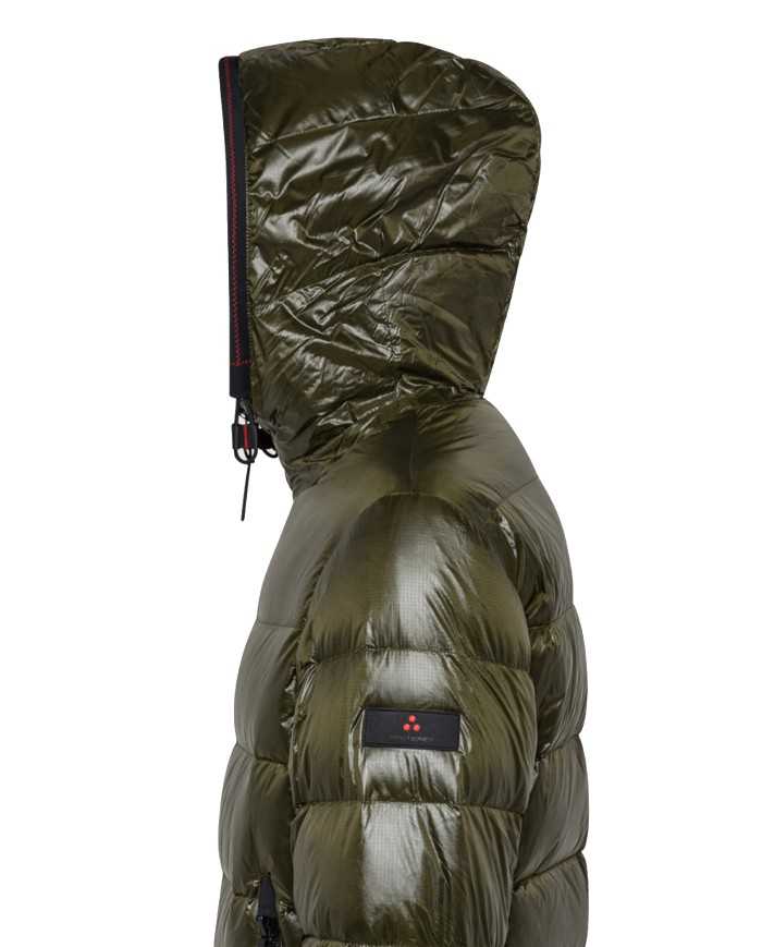 piumino verde fogliame da uomo con logo patch | PEUTEREY piumino verde fogliame da uomo con logo patch | PEUTEREY