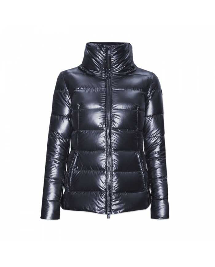 Piumino blu impermeabile da donna con collo alto | HOMEWARD Piumino blu impermeabile da donna con collo alto | HOMEWARD