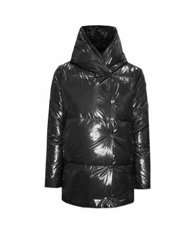 HOMEWARD Piumino Donna A-TI Giacca Oversize Collo largo Nero Lucido... HOMEWARD Piumino Donna A-TI Giacca Oversize Collo largo Nero Lucido...