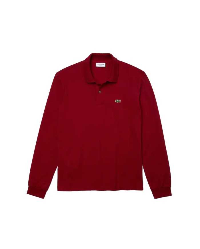 polo bordeaux da uomo con coccodrillo ricamato sul petto | LACOSTE