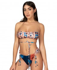 bikini a fascia e slip americano fisso da donna con fantasia | ME FUI