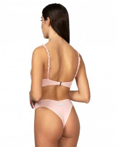 bikini con top e slip americano fisso rosa da donna | ME FUI