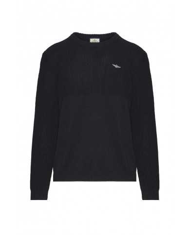 maglia blue black da uomo a due tessuti | AERONAUTICA MILITARE