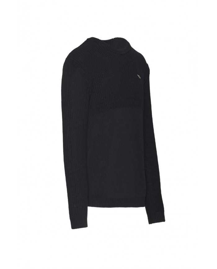 maglia blue black da uomo a due tessuti | AERONAUTICA MILITARE