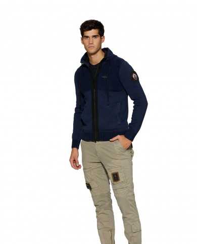 maglione blu navy da uomo con aquila ricamata | AERONAUTICA MILITARE
