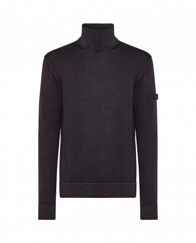 maglia grigio piombo da uomo con inseri e fascetta | PEUTEREY maglia grigio piombo da uomo con inseri e fascetta | PEUTEREY