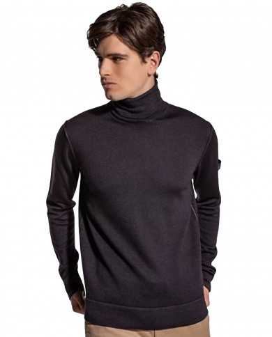 maglia grigio piombo da uomo con inseri e fascetta | PEUTEREY maglia grigio piombo da uomo con inseri e fascetta | PEUTEREY