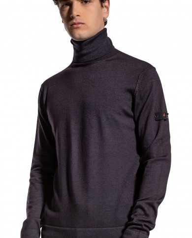 maglia grigio piombo da uomo con inseri e fascetta | PEUTEREY maglia grigio piombo da uomo con inseri e fascetta | PEUTEREY