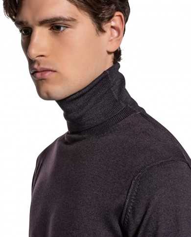 maglia grigio piombo da uomo con inseri e fascetta | PEUTEREY maglia grigio piombo da uomo con inseri e fascetta | PEUTEREY