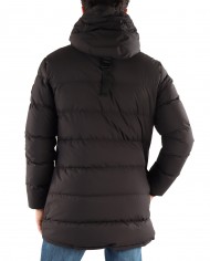 giaccone nero da uomo imbottito in vera piuma e logato | MUSEUM