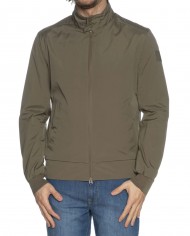 giacca impermeabile stone grey con colletto alto e bottoni | MUSEUM