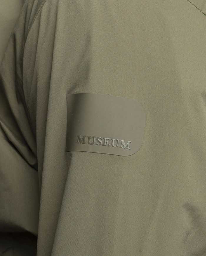 giacca impermeabile stone grey con colletto alto e bottoni | MUSEUM