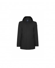 giaccone nero da uomo con cuciture nastrate | HOMEWARD giaccone nero da uomo con cuciture nastrate | HOMEWARD