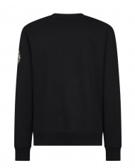 felpa nera da uomo con scritta e logo camouflage | SAVE THE DUCK