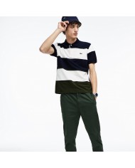 LACOSTE Polo Uomo PH4391 Cotone Pique Elastica Bianca Blu Kaki Nuov...