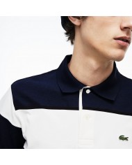 LACOSTE Polo Uomo PH4391 Cotone Pique Elastica Bianca Blu Kaki Nuov...