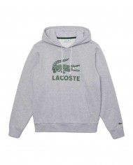 felpa grigio chine da uomo con maxi logo e logo ricamo | LACOSTE felpa grigio chine da uomo con maxi logo e logo ricamo | LACOSTE
