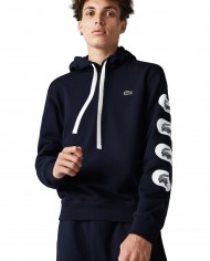 felpa blue navy da uomo con stampa logo all-over sul braccio | LACOSTE felpa blue navy da uomo con stampa logo all-over sul braccio | LACOSTE