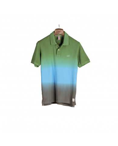 polo degradé uomo con logo ricamato sul petto | BOB