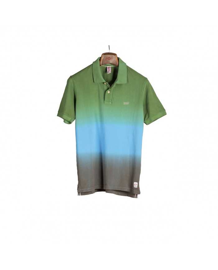 polo degradé uomo con logo ricamato sul petto | BOB polo degradé uomo con logo ricamato sul petto | BOB