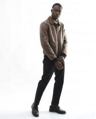 cappotto nero da uomo con colletto in pile ed effetto usurato | BOB cappotto nero da uomo con colletto in pile ed effetto usurato | BOB