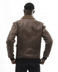 cappotto nero da uomo con colletto in pile ed effetto usurato | BOB cappotto nero da uomo con colletto in pile ed effetto usurato | BOB