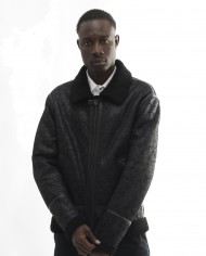 cappotto nero da uomo con interno in pile ed effetto usurato | BOB