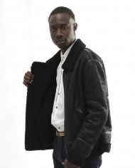 cappotto nero da uomo con interno in pile ed effetto usurato | BOB