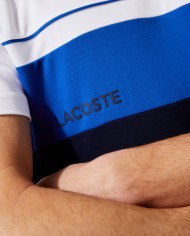 t-shirt bianca e blu da uomo con logo ricamo e scritta | LACOSTE t-shirt bianca e blu da uomo con logo ricamo e scritta | LACOSTE