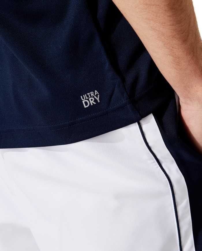 t-shirt bianca e blu da uomo con logo ricamo e scritta | LACOSTE t-shirt bianca e blu da uomo con logo ricamo e scritta | LACOSTE