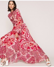 Gonna lunga asimmetrica rosso/bocciolo donna con stampa | TWINSET Gonna lunga asimmetrica rosso/bocciolo donna con stampa | TWINSET