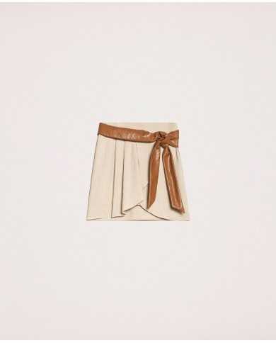 Gonna nougat donna con zip su fianco e pieghe in vita | TWINSET Gonna nougat donna con zip su fianco e pieghe in vita | TWINSET