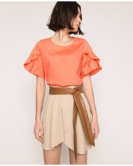 Gonna nougat donna con zip su fianco e pieghe in vita | TWINSET