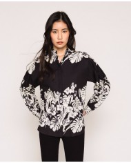 camicia grafico nero donna con stampa floreale | TWINSET